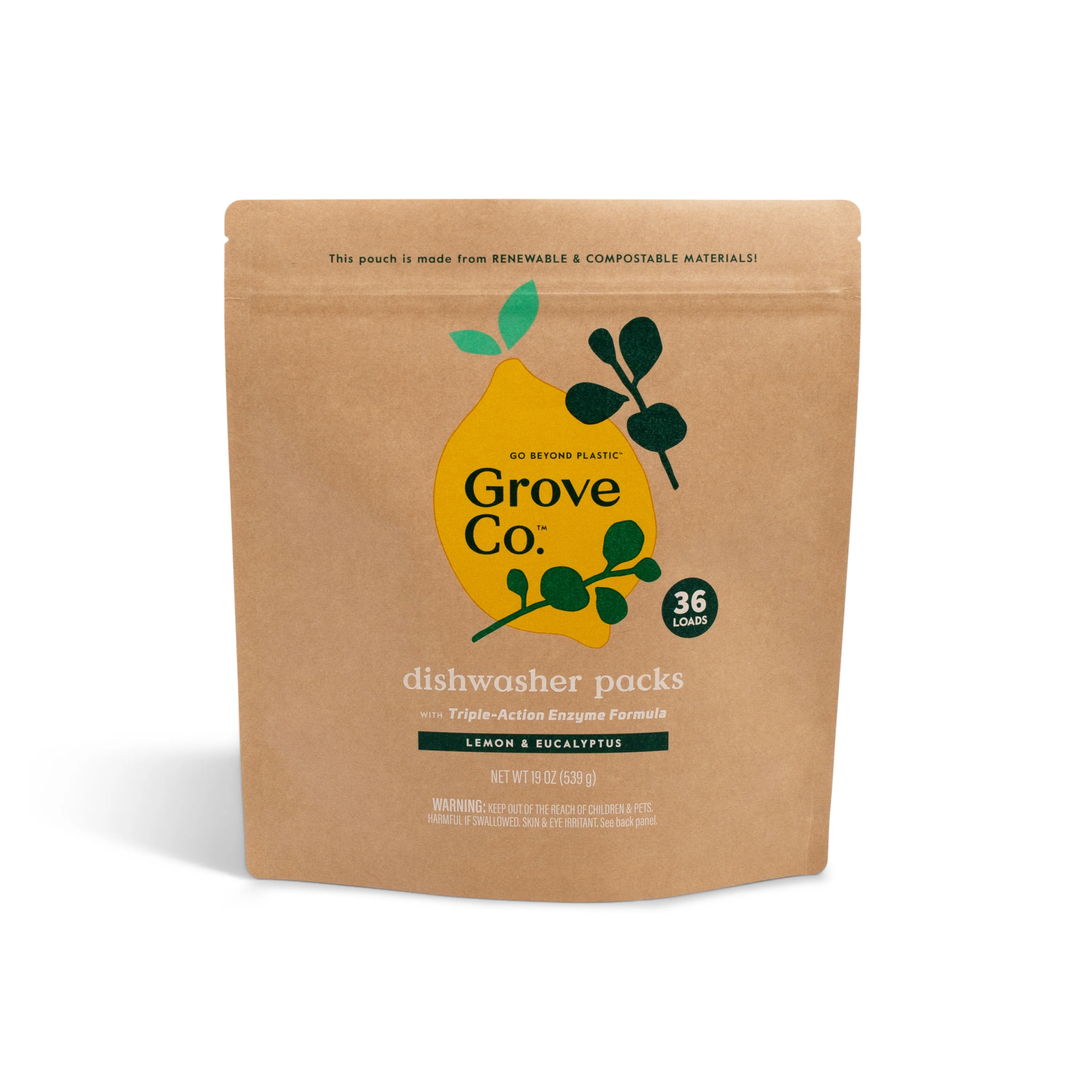 Traditional Grove Co. Dishwasher Detergent Packs – Triple-Action Clean Dependable