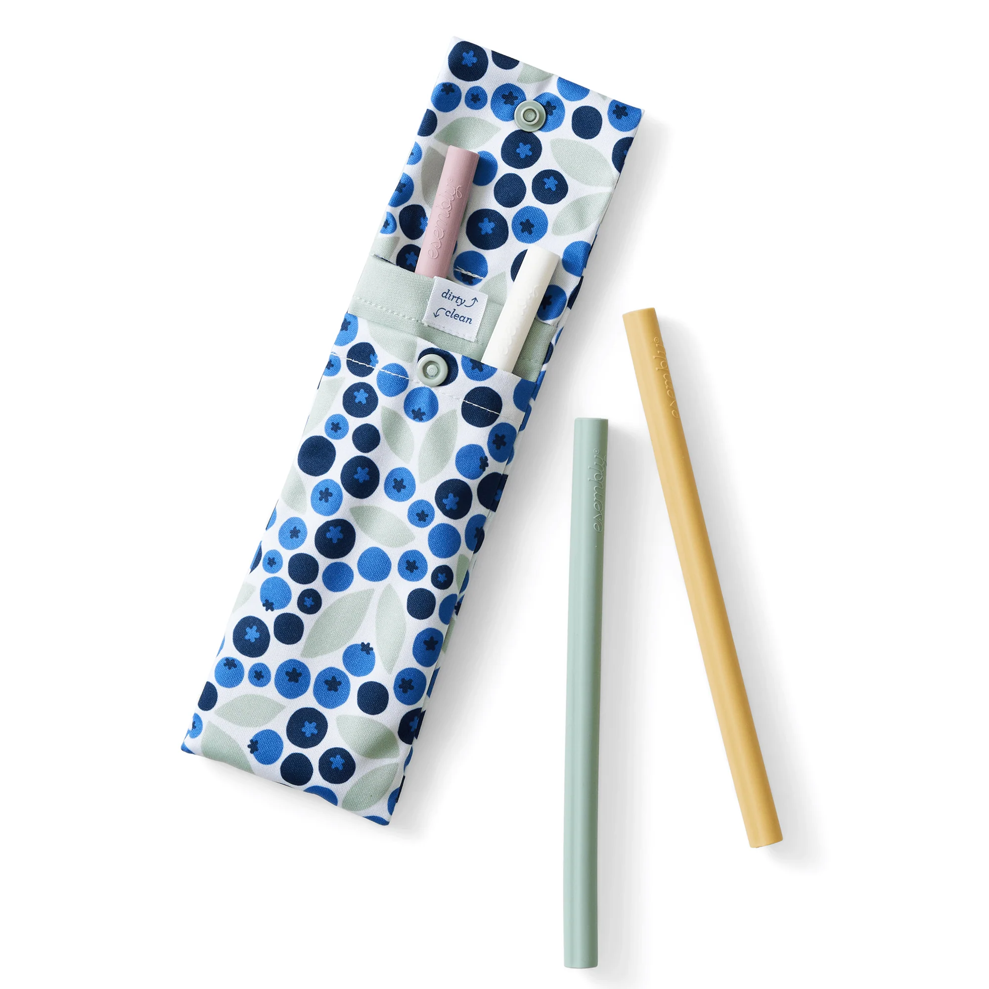 Carefully Designed Esembly Baby Reusable Silicone Sipper Straws with Storage Pouch made from Upcycled Materials Traditional