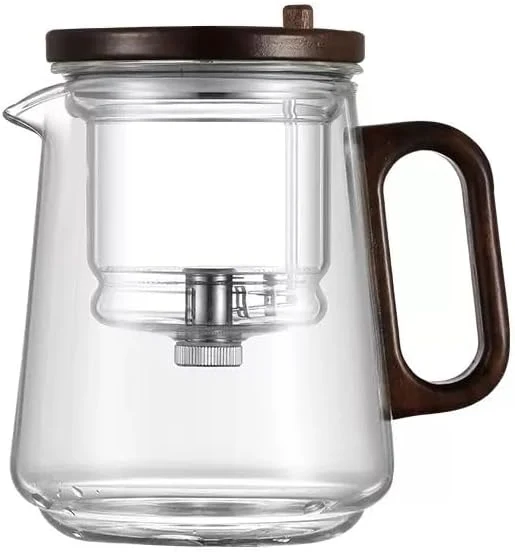 Enhanced Glass Teapot with Removable Infuser Loose Leaf Tea Brewing Half circle shaped handle Certified
