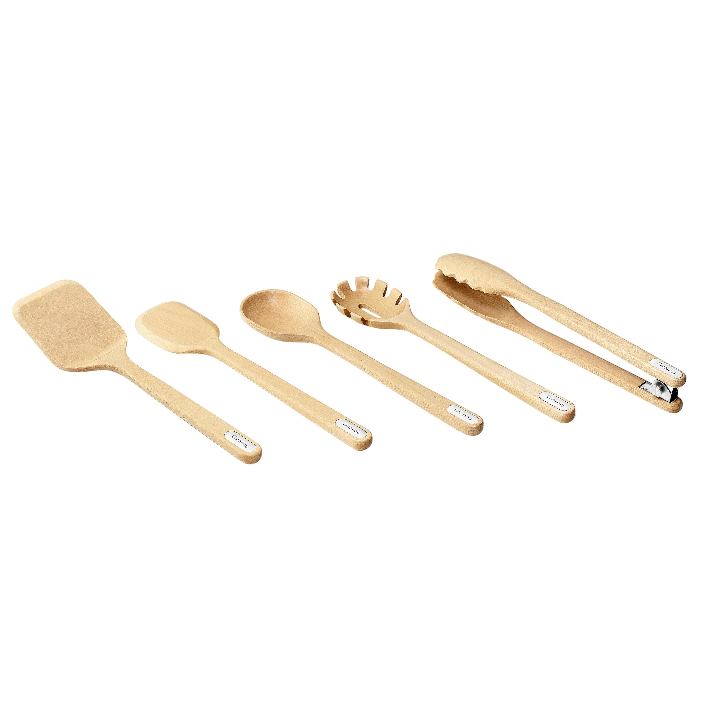 Official Caraway 5 Piece FSC- Birch Wood Utensil Set Refined