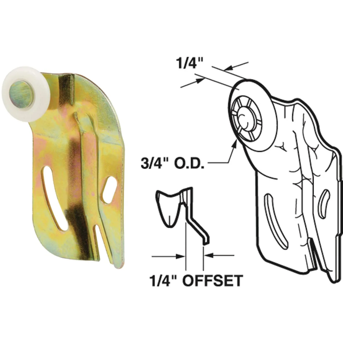 Superior Prime-Line Offset Adjustable 3 4 In. Dia. x 1 4 In. Single Wheel Front Bypass Door Roller 2-Count Recyclable