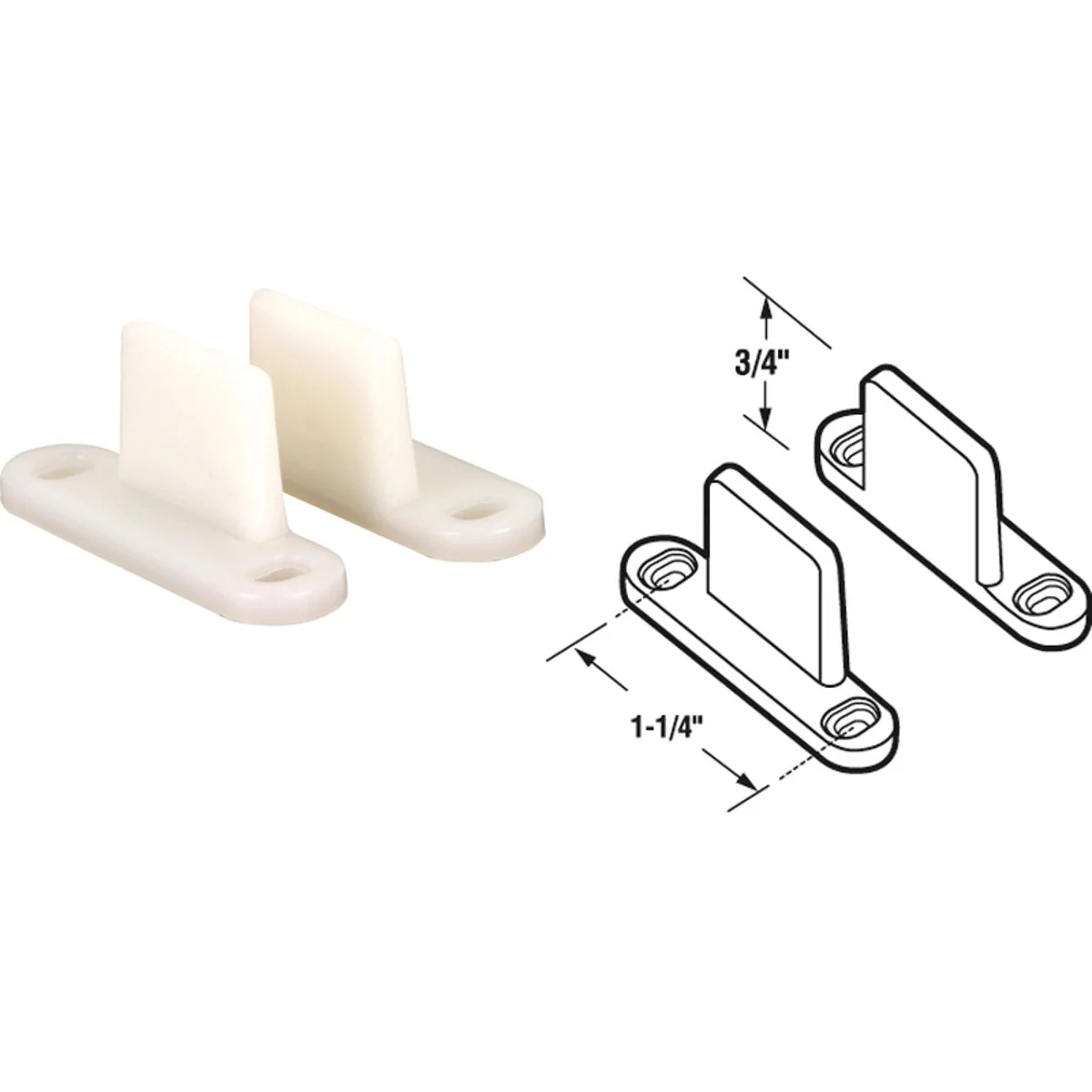 Practical Prime-Line 1-1 4 x 3 4 White Nylon Pocket Door Floor Guide 2-Count High-Grade