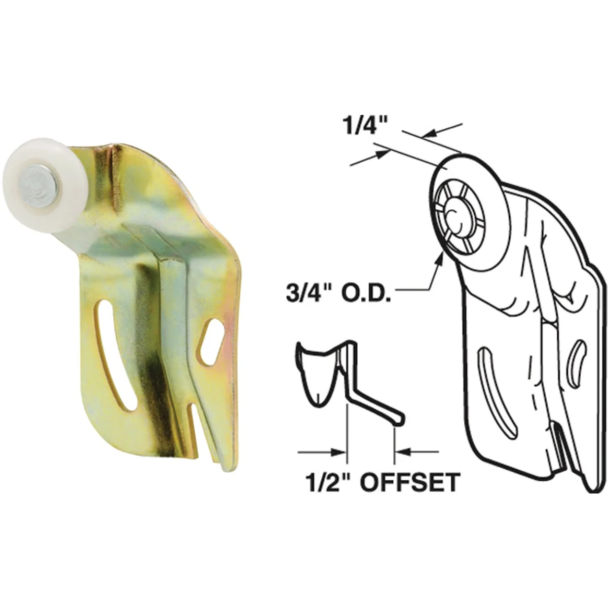 Relaxed Prime-Line Offset Adjustable 3 4 In. Dia. x 1 2 In. Single Wheel Back Bypass Door Roller 2-Count Classic