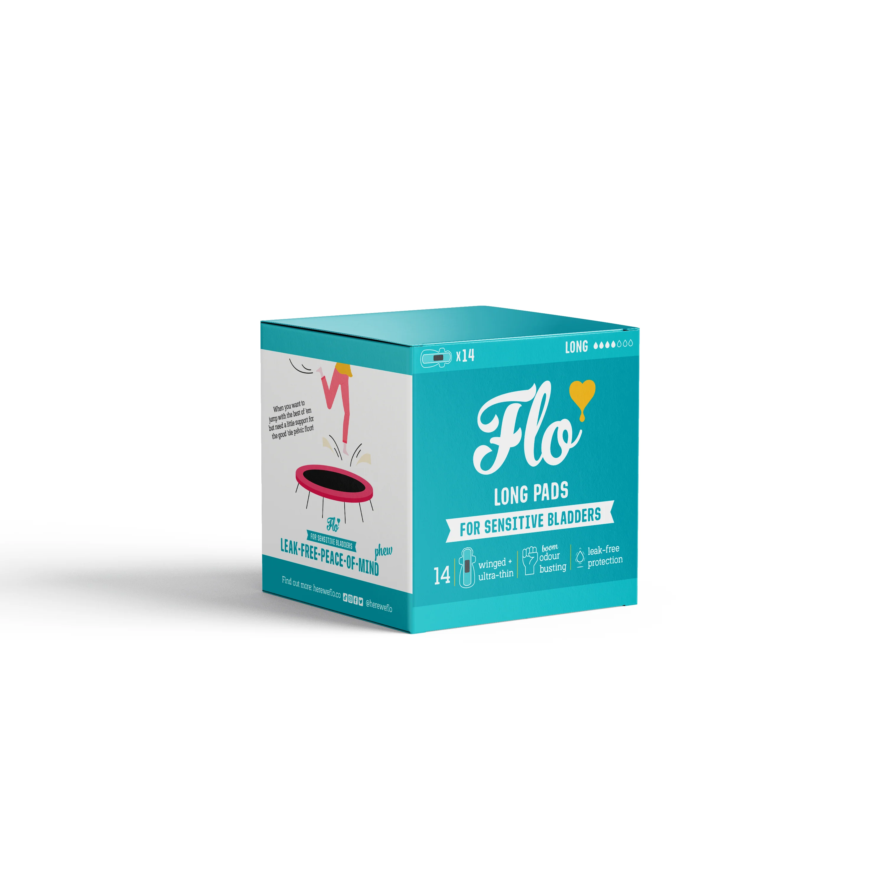 Healthy Here We Flo Flo Sensitive Bladder Bamboo Long Pads Traditional