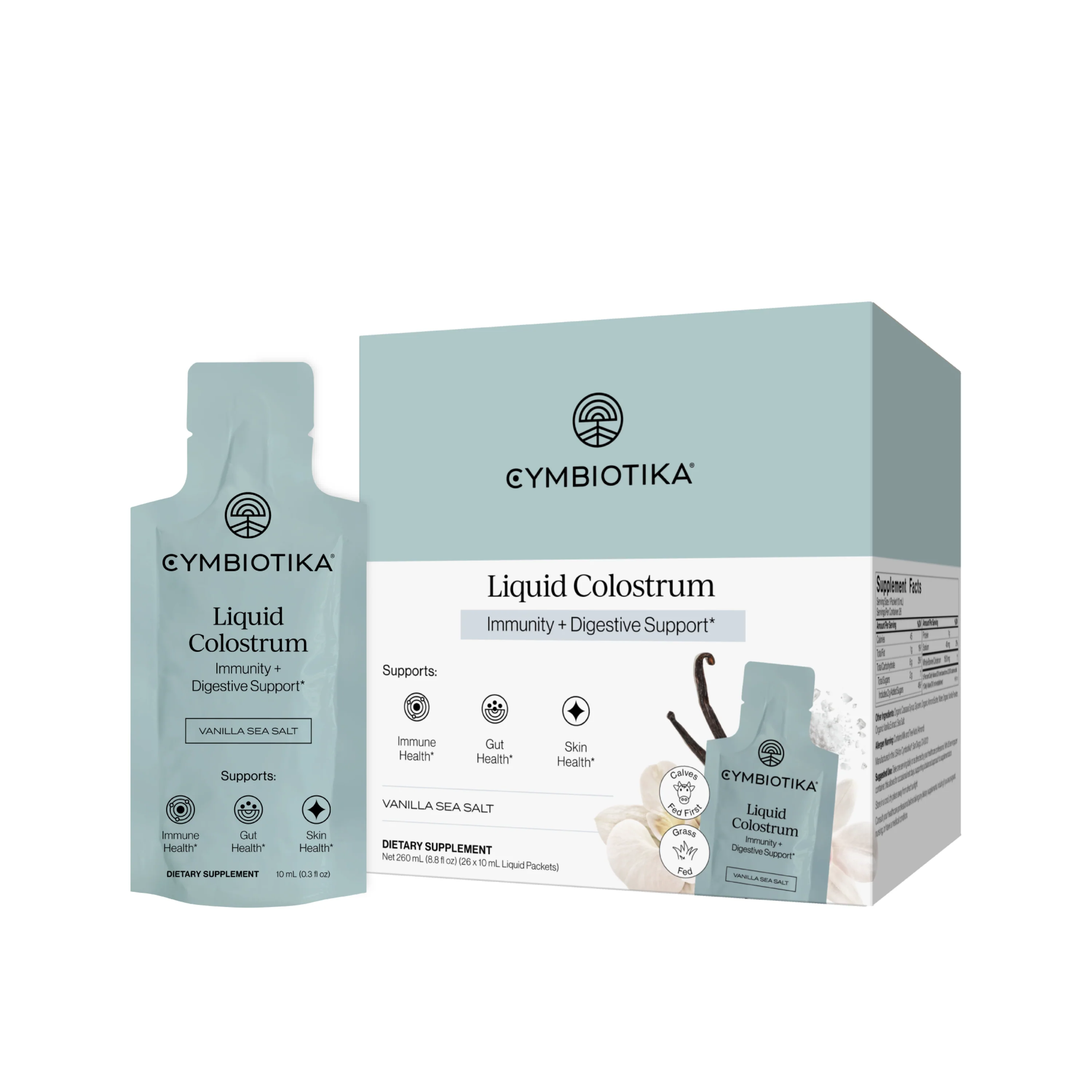 Crafted Cymbiotika Liquid Colostrum Packets - Immunity Digestive Support Certified