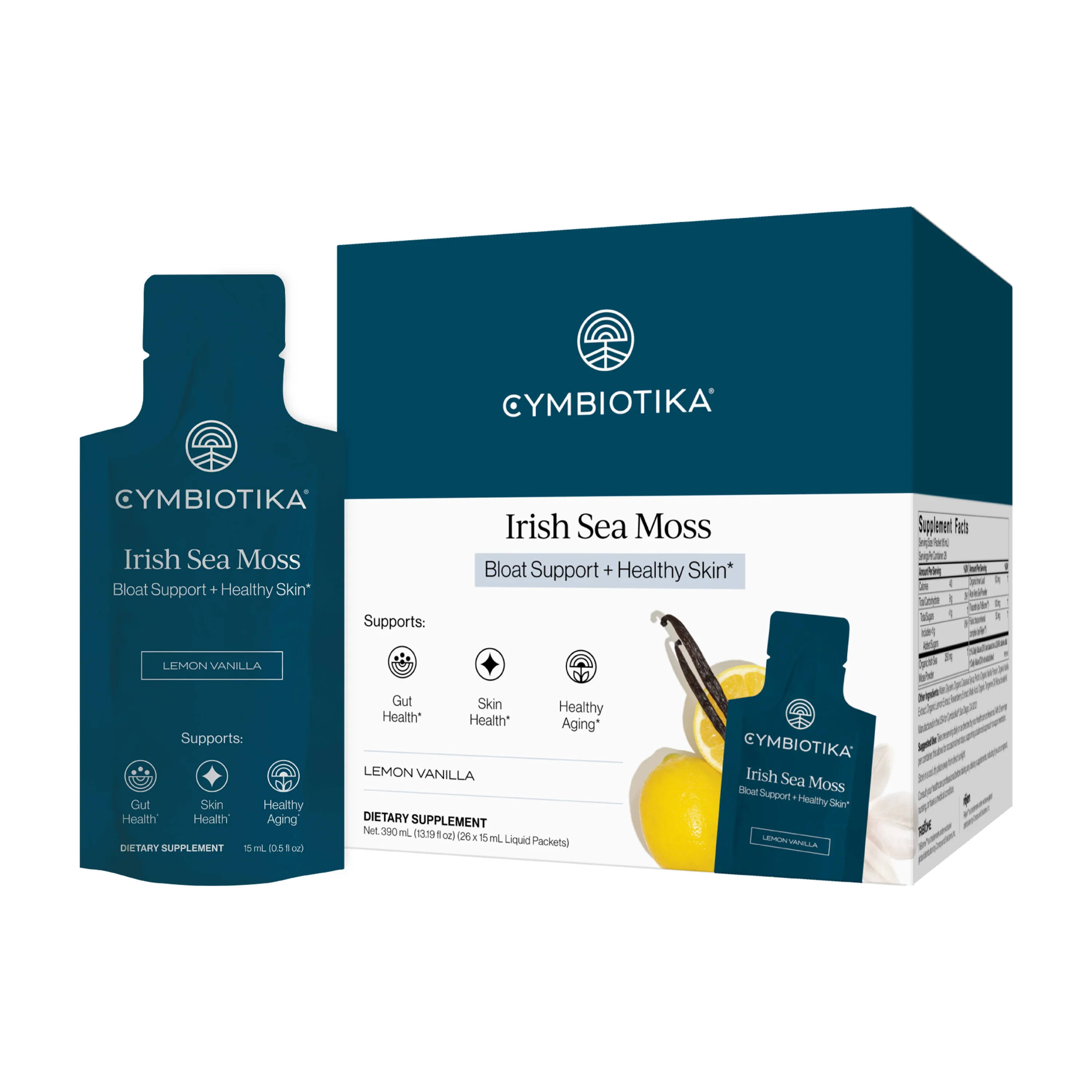 Authentic Cymbiotika Irish Sea Moss Liquid Packets - Bloat Support Healthy Skin Certified