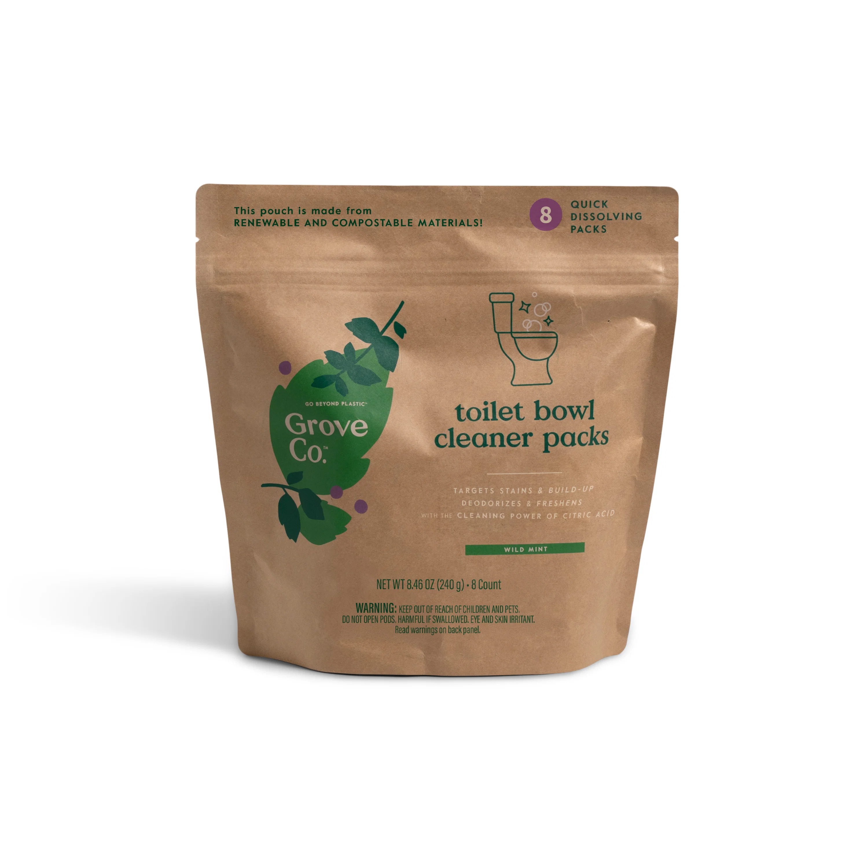 Premium Material Grove Co. Toilet Bowl Cleaner Packs Consciously created homecare. Dependable