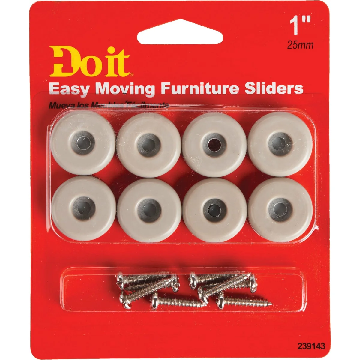 Elite Do it 1 In. Round Adhesive and Screw on Furniture Glide 8-Pack Unique