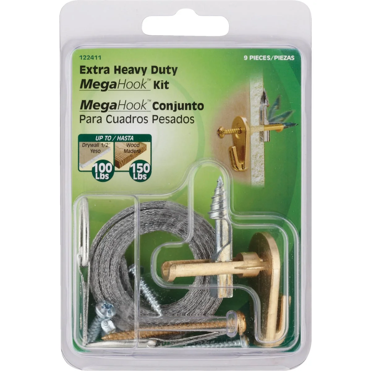 Long-Lasting Hillman Anchor Wire Wallbiter Mega Picture Hanging Kit Reliable