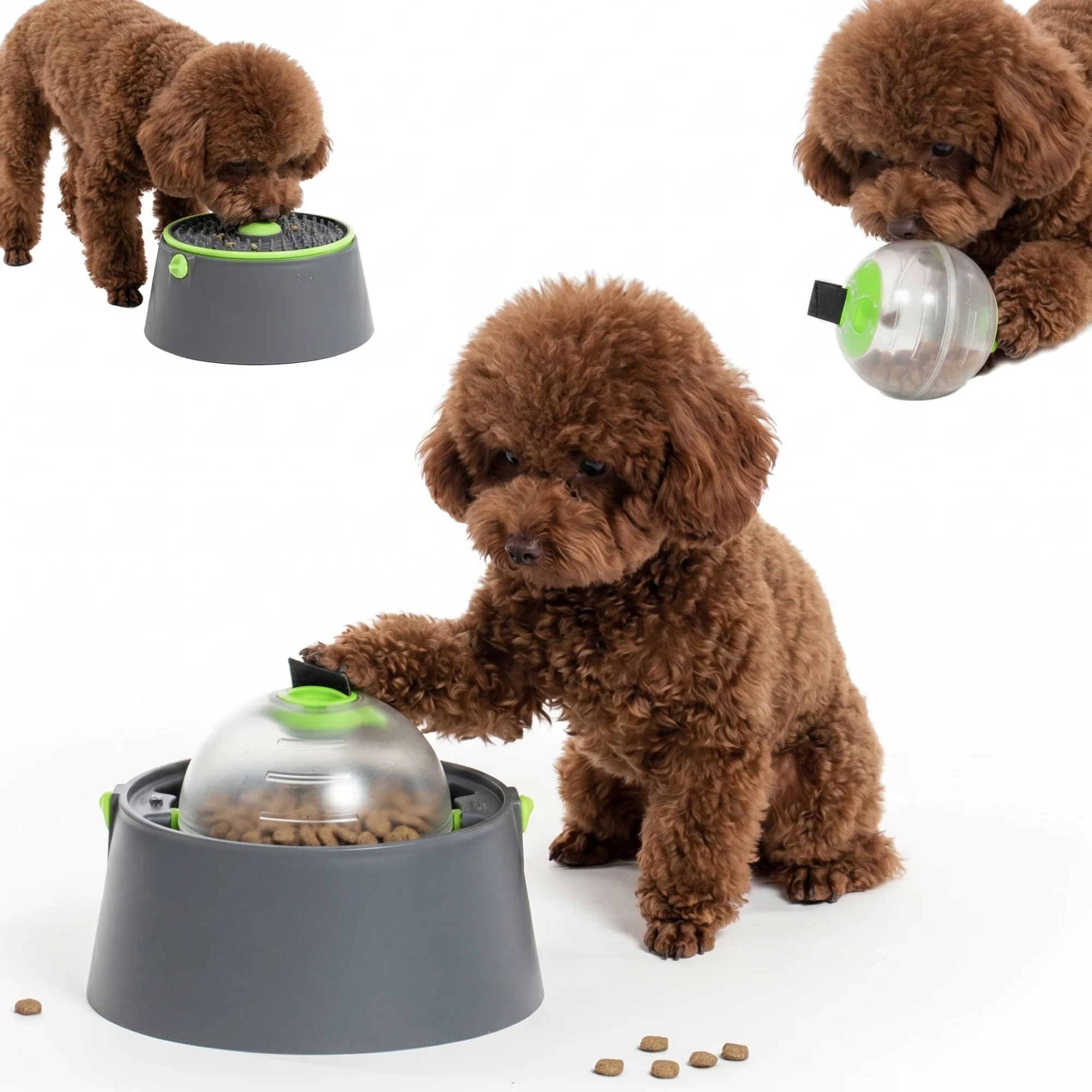 Premium PawsPik® 3-in-1 Multi-Purpose Treat Feed Lick Station Dog Feeder Black Small Prestigious