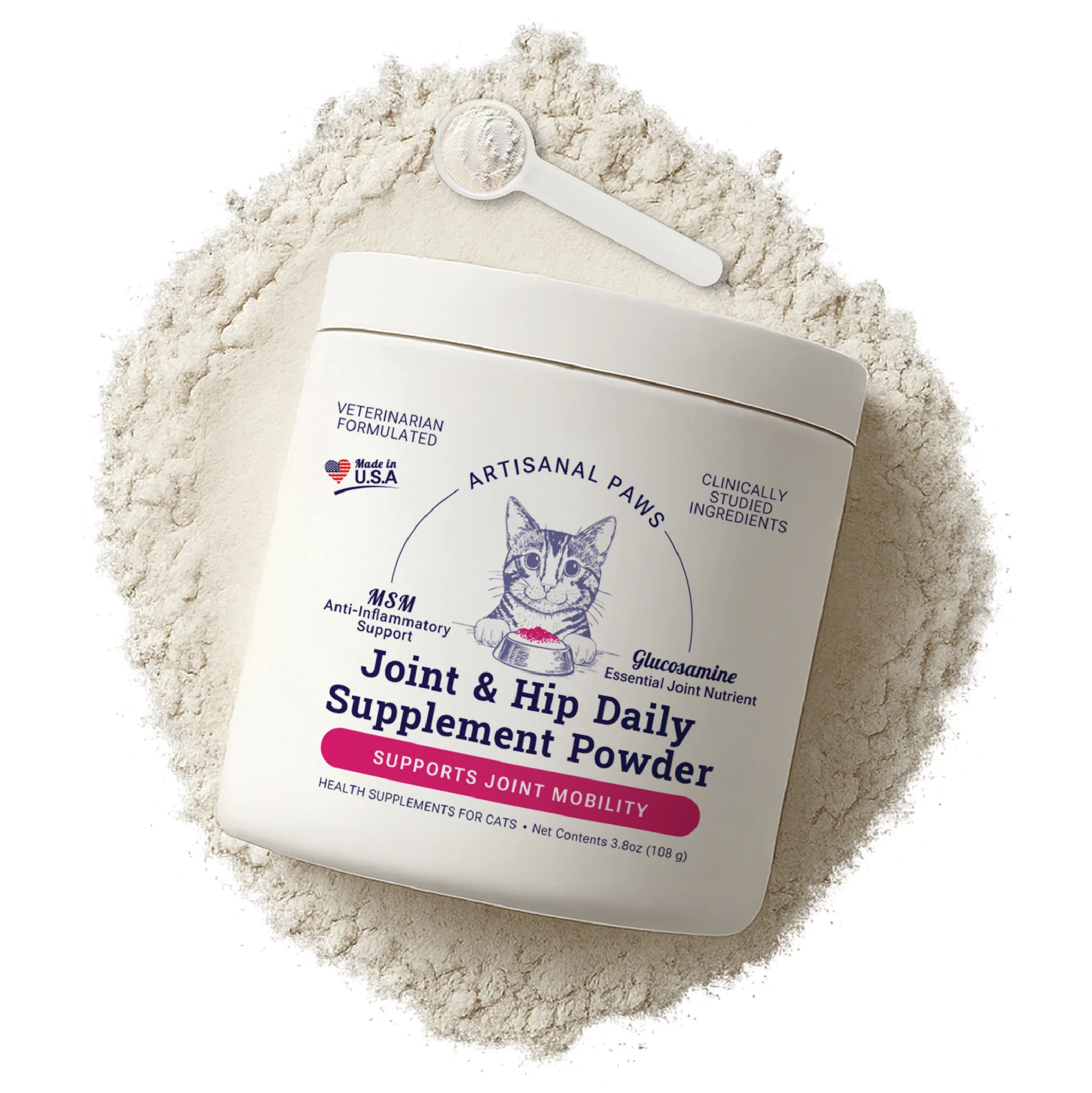 Selected Artisanal Paws™ Joint Hip Daily Powder Supplement for Cats 3.8-oz Durable