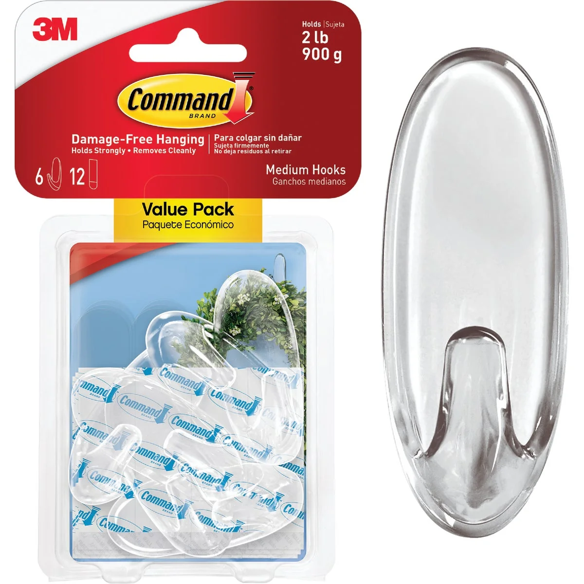 Sophisticated 3M Command Clear Adhesive Hook 6-Pack Premium Material