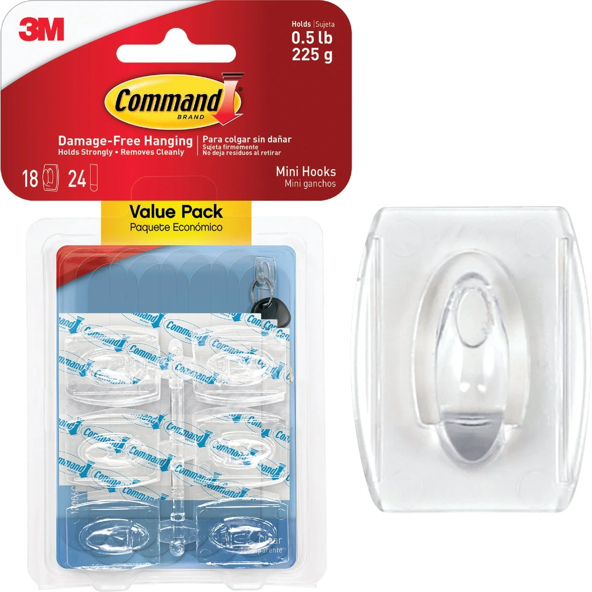 Minimalist 3M Command Clear Mini Adhesive Hook Next-Generation