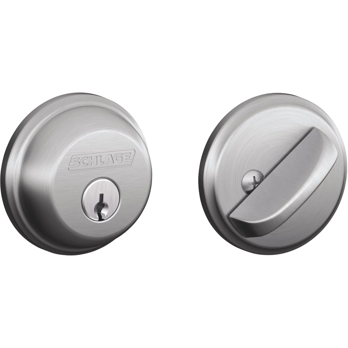 Casual Schlage Satin Chrome Light-Duty Commercial Single Cylinder Deadbolt Top-Quality