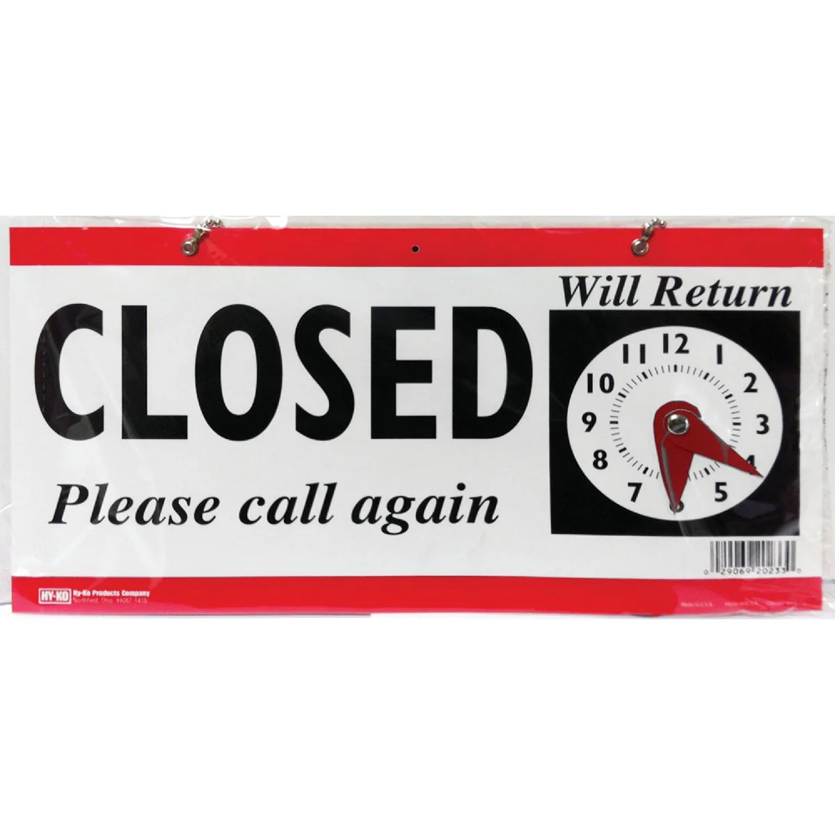 Superior Hy-Ko Plastic Sign Open Closed Clock Exceptional