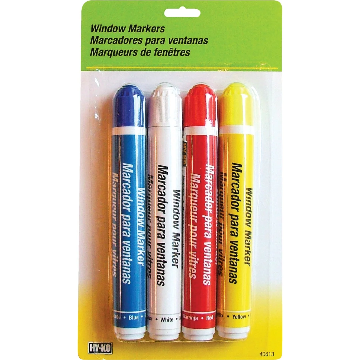 Excellent Hy-Ko Red Blue White Yellow Window Marker 4-Pack Breathable