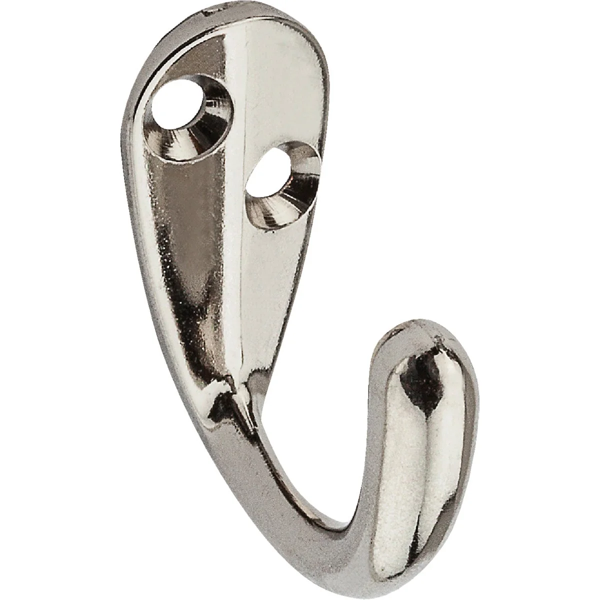 Top-Quality National Nickel Single Cloth Wardrobe Hook 2 per Card Natural