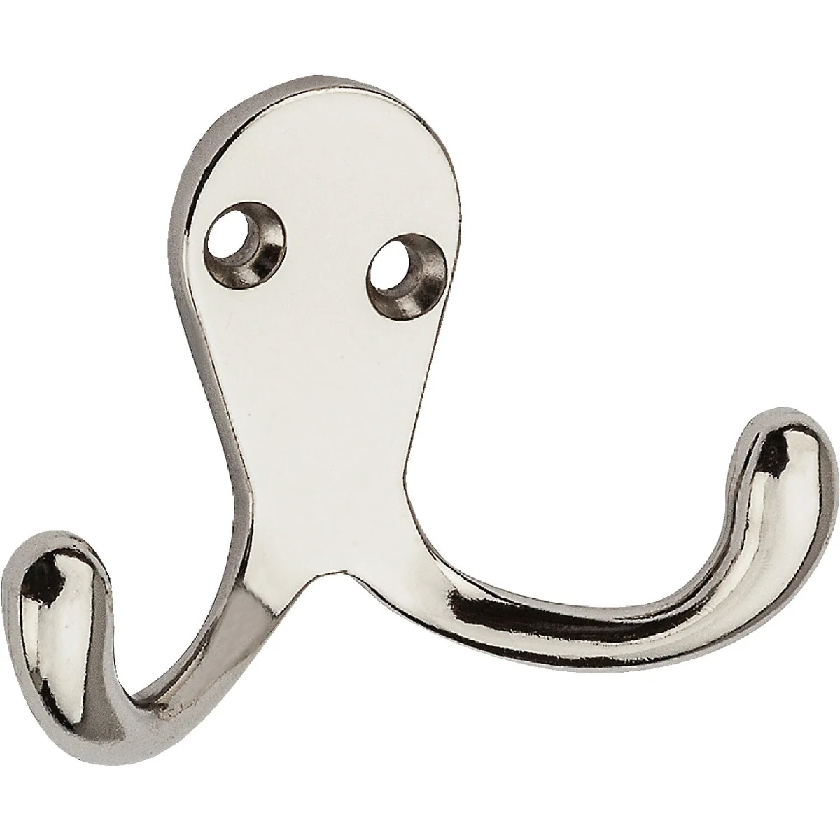 Sophisticated National Nickel Double Clothes Wardrobe Hook 2 per Card Practical