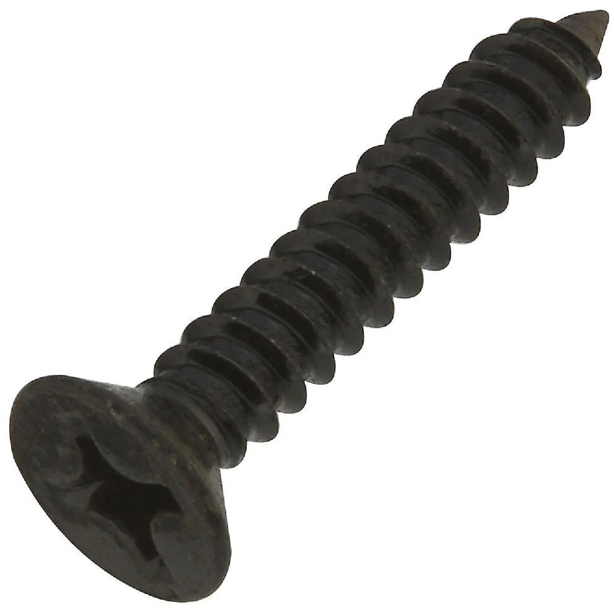 Selected National 12 x 1-1 4 In. Phillips Flat Head Black Wood Screw 18 Ct. Specialty