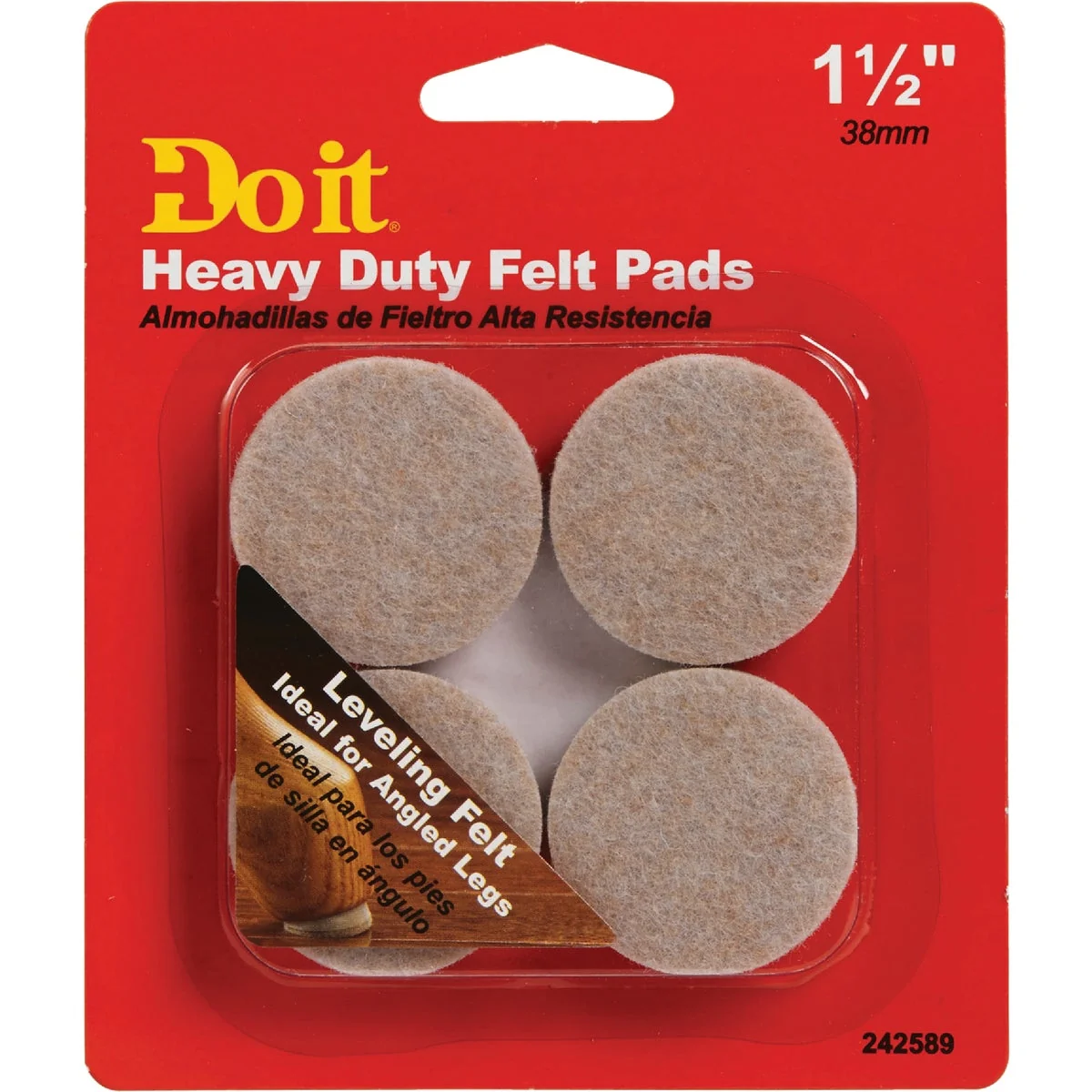 Traditional Do it Leveling 1-1 2 In. Dia x 9mm H Round Self Adhesive Furniture Glide 4-Pack Verified