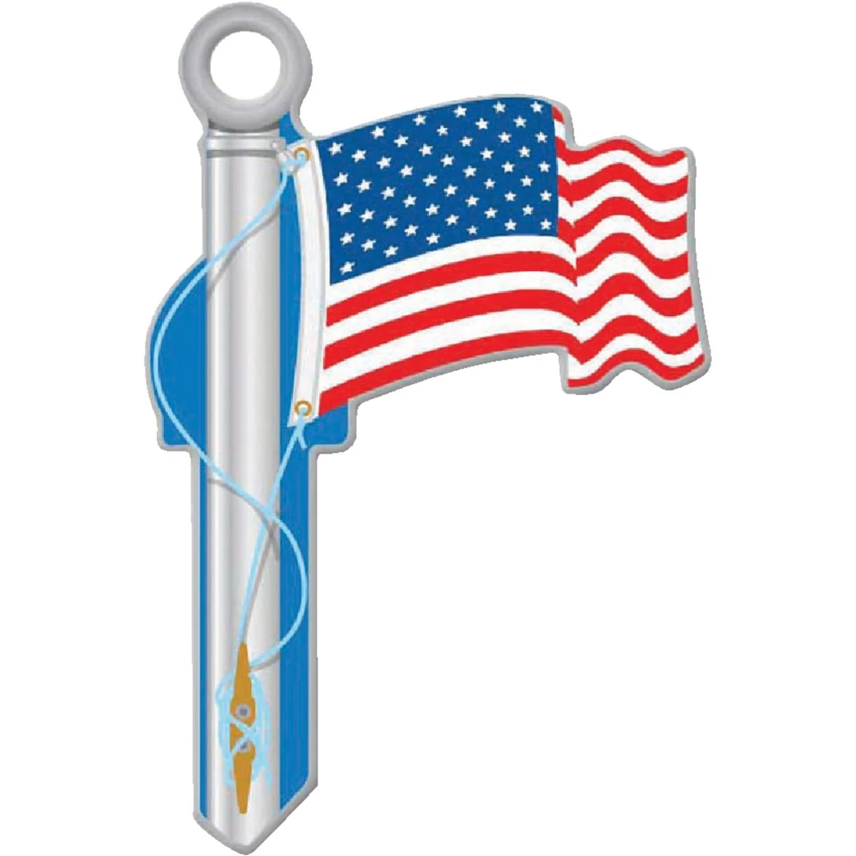 Luxury Lucky Line American Flag Design Decorative House Key SC1 Long-Lasting