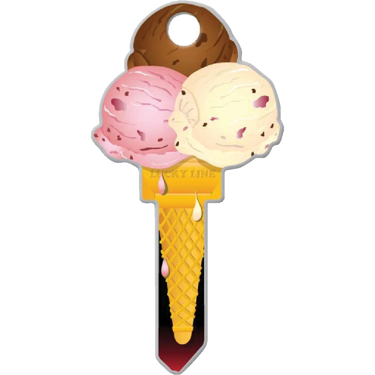 Natural Lucky Line Ice Cream Design Decorative House Key KW11 Refined