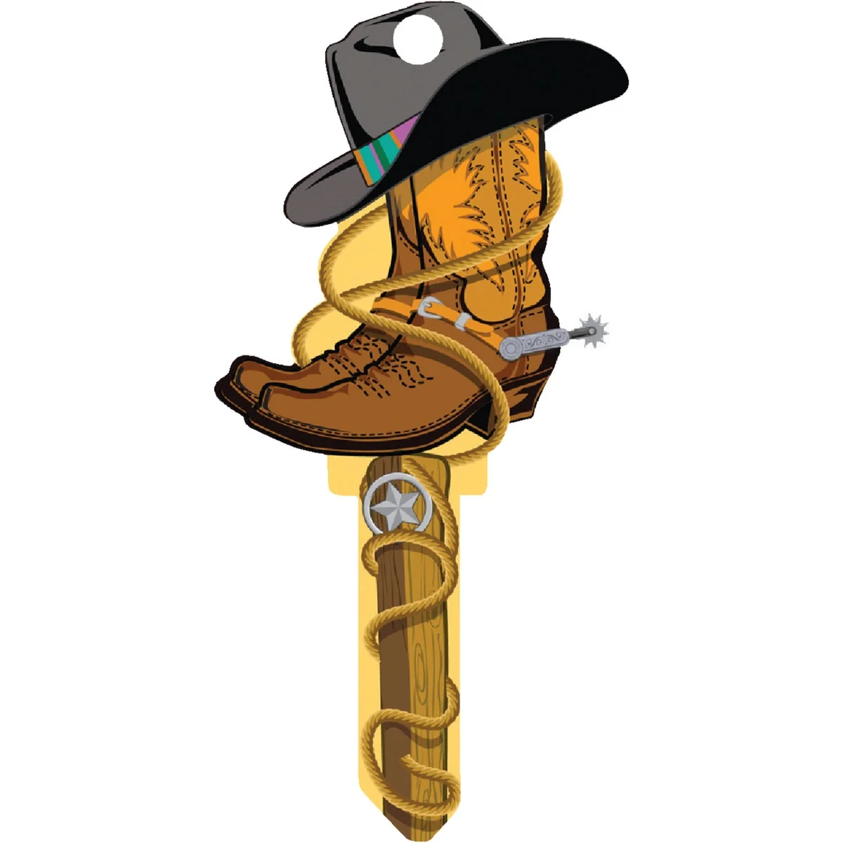 Recyclable Lucky Line Cowboy Design Decorative House Key SC1 High-Grade