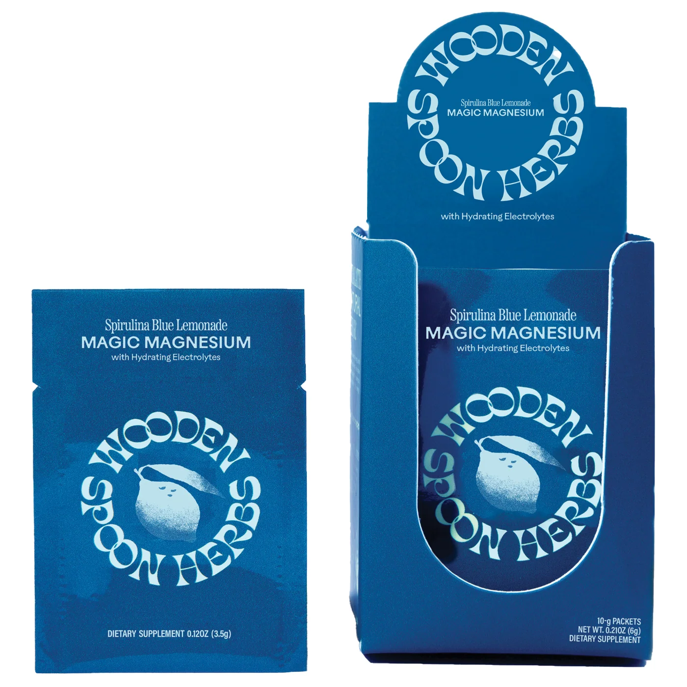 Flexible Wooden Spoon Herbs Magnesium Citrate Spirulina Blue Lemonade Powder Sachets First-Class