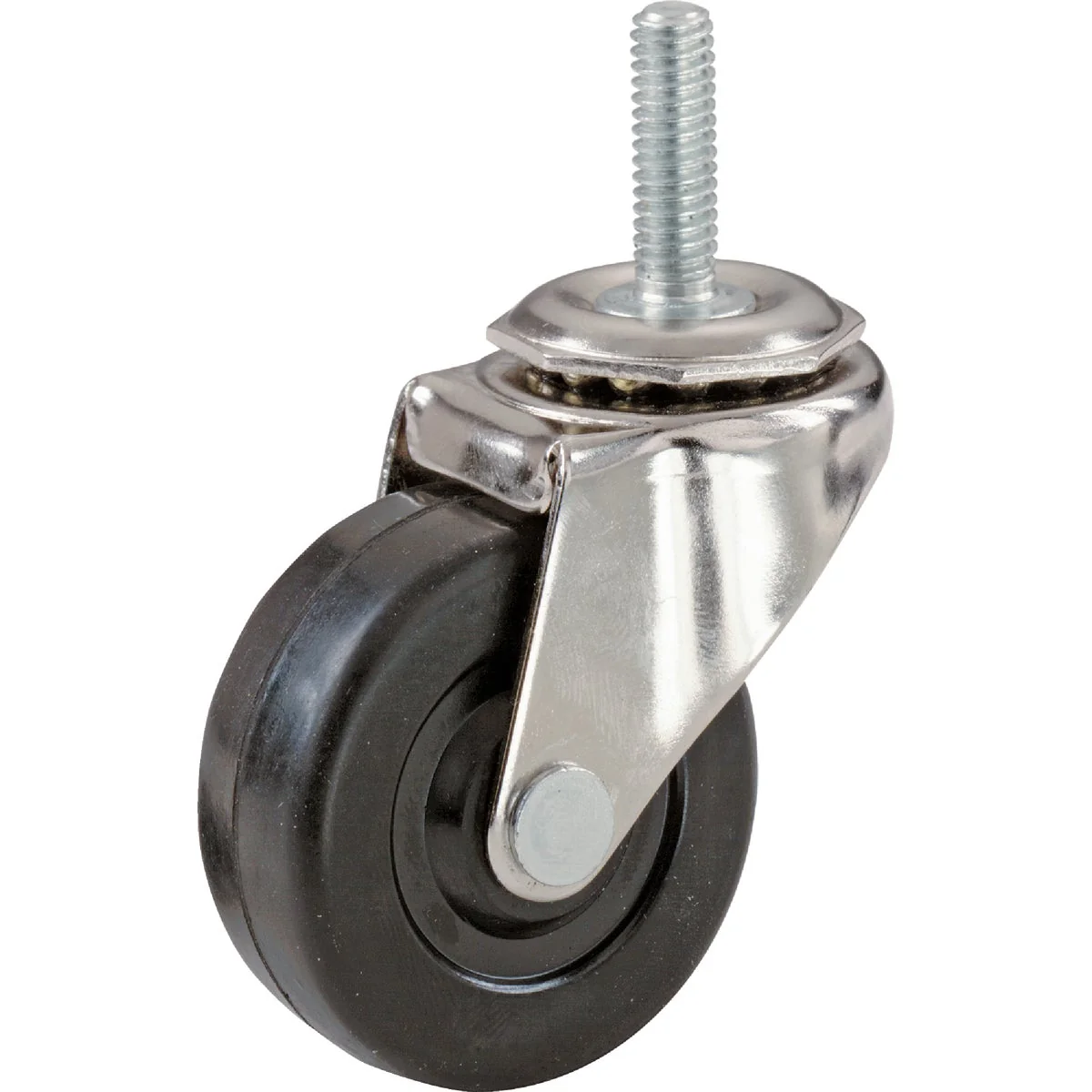 Consistent Shepherd 4 In. Rubber Swivel Caster with Threaded Stem Fine