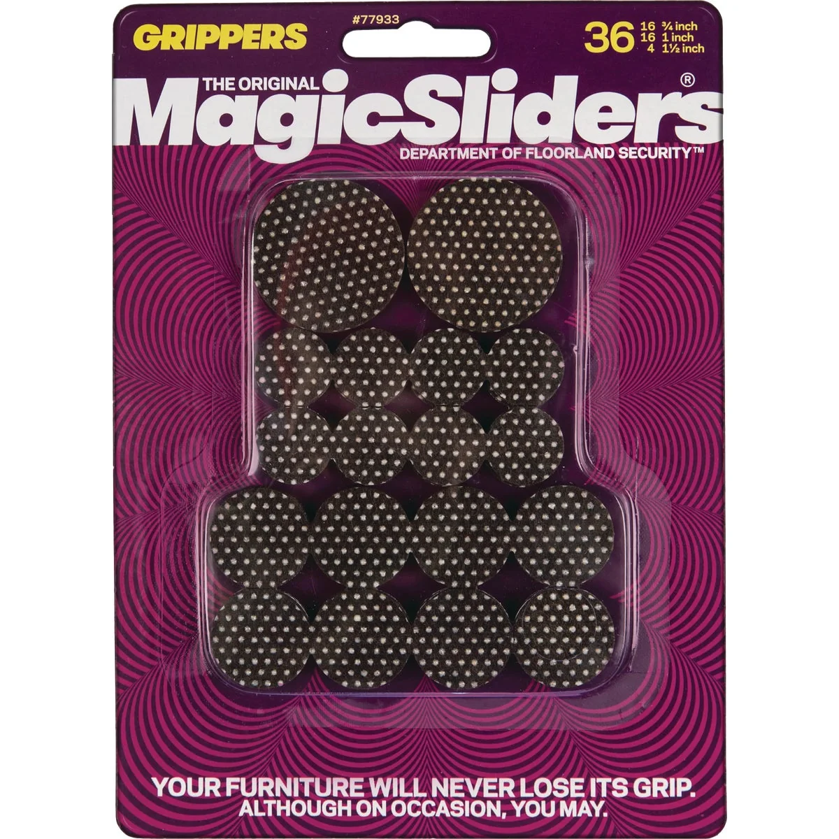 Safe Sliders Gripper Black Furniture Pad Value Pack 36-Piece Fine Crafted