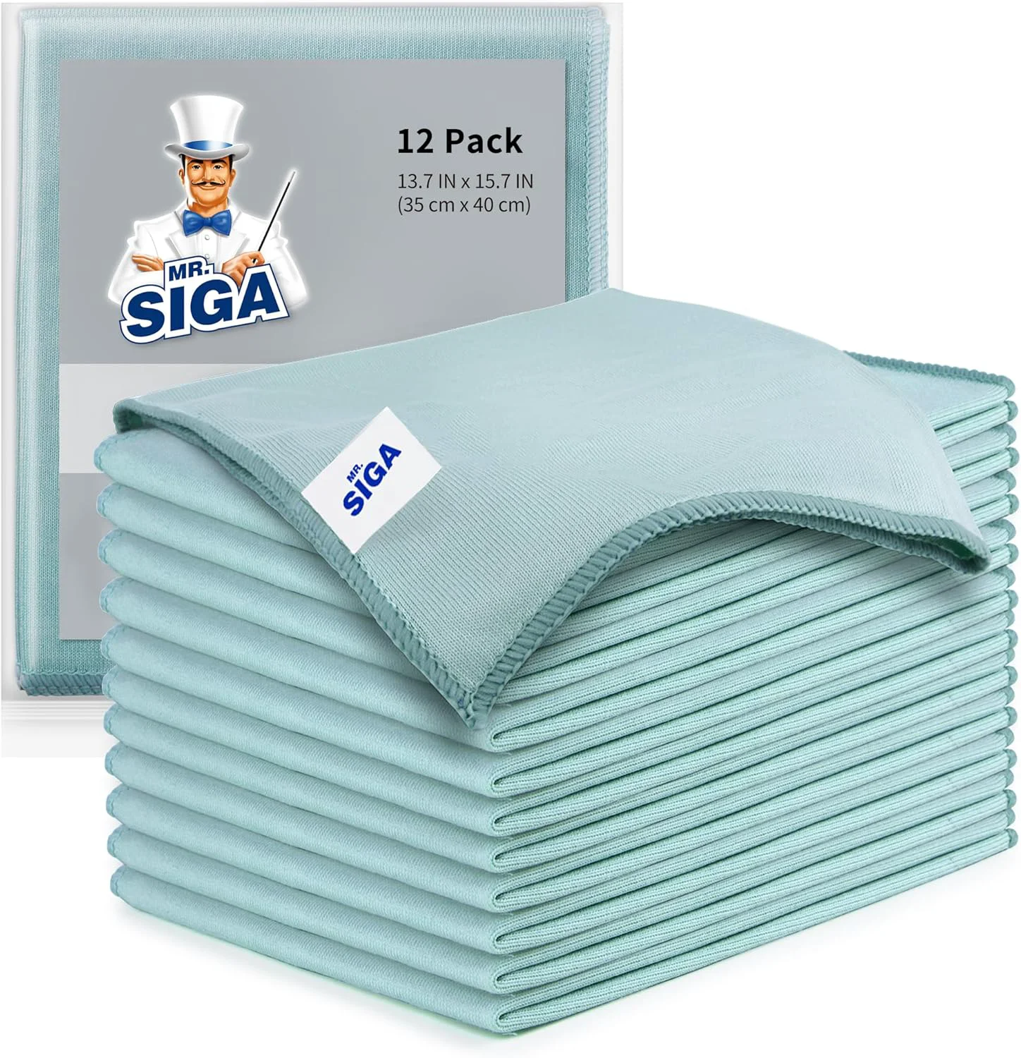 Casual MR.SIGA Ultra Fine Microfiber Cloths for Glass Pack of 12 35 x 40cm 13.7 x 15.7 Natural