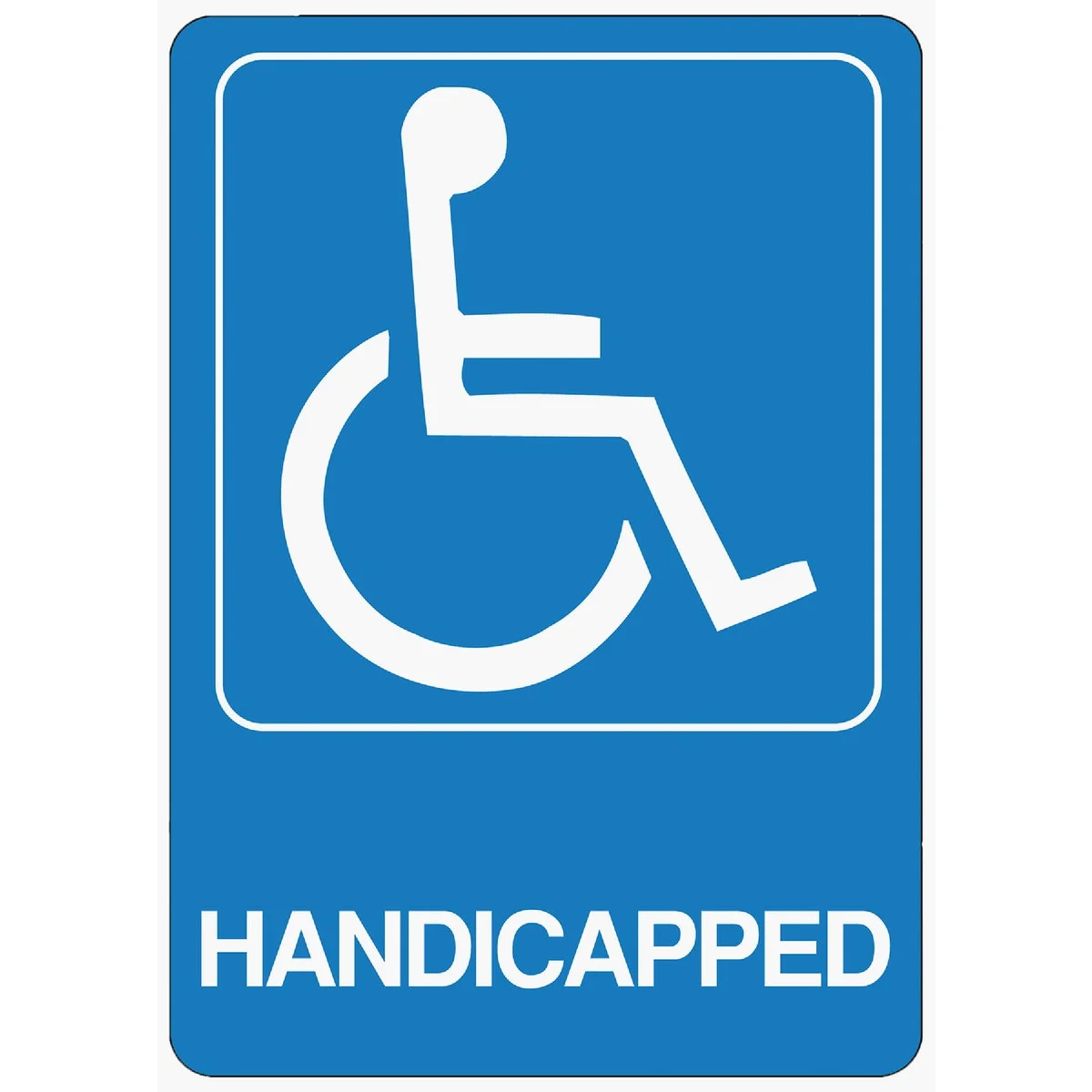 Top-Quality Hy-Ko Deco Series Heavy-Duty Plastic Sign Handicapped Natural