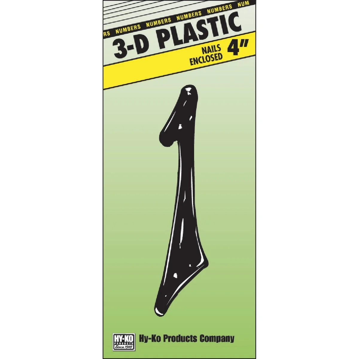 Easy-to-Use Hy-Ko 4 In. Black House Number One Original