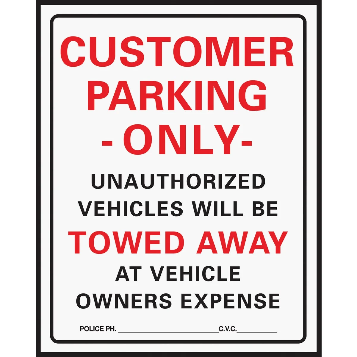 Casual Hy-Ko Commercial Grade Plastic Sign Customer Parking Only Trendy