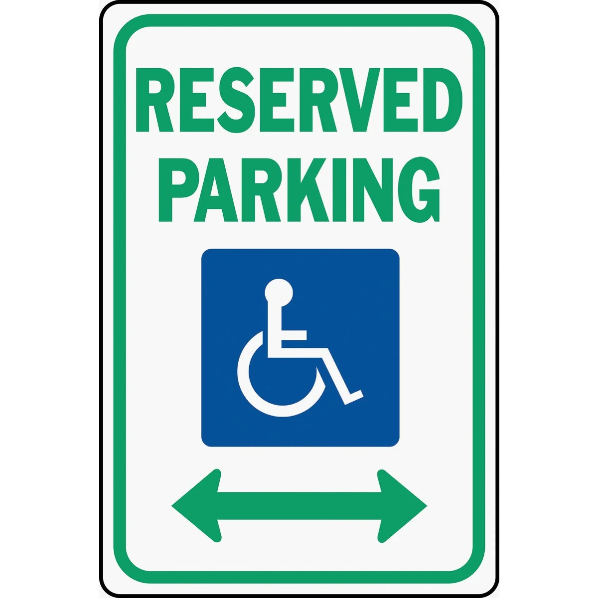 Safe Hy-Ko Heavy-Duty Aluminum Sign Reserved Parking Handicap Reusable