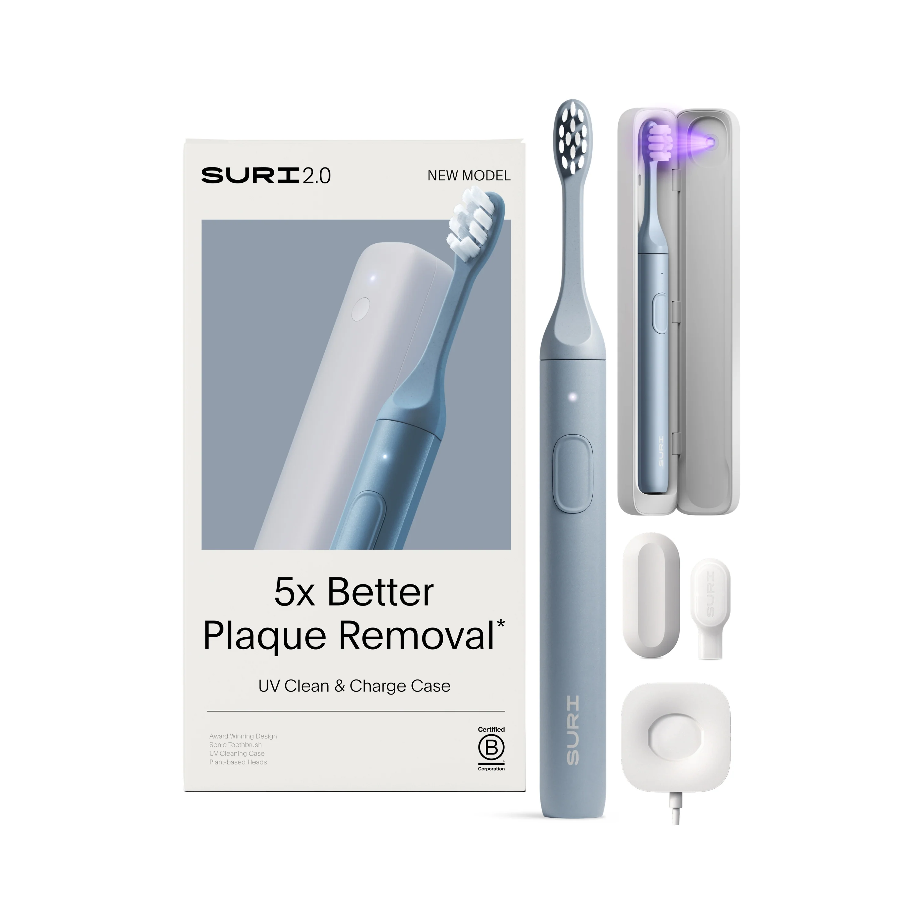 Versatile SURI SURI 2.0 Sonic Toothbrush with UV Travel Case Trendy