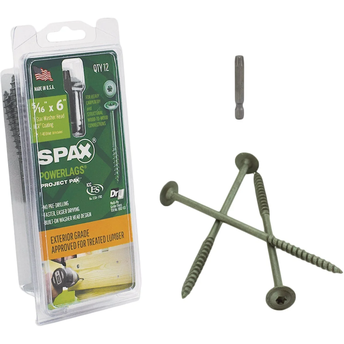 Casual Spax PowerLags 5 16 In. x 6 In. Washer Head Exterior Structure Screw 12 Ct. Responsible