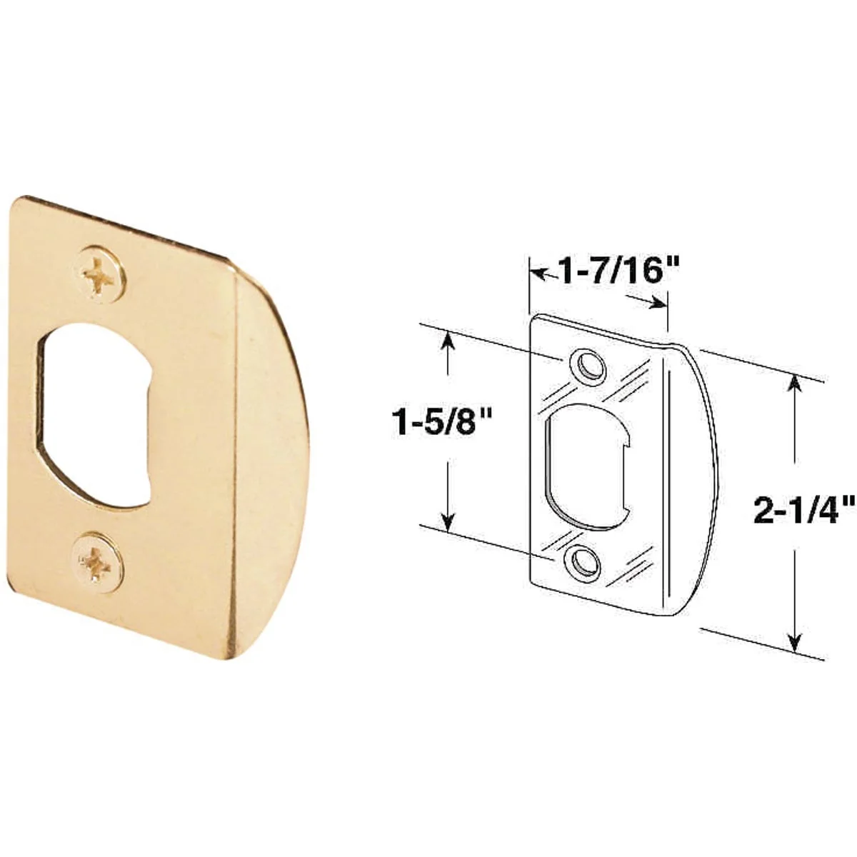 Verified Defender Security Brass 1-3 4 In. Lip Strike Plate Lightweight