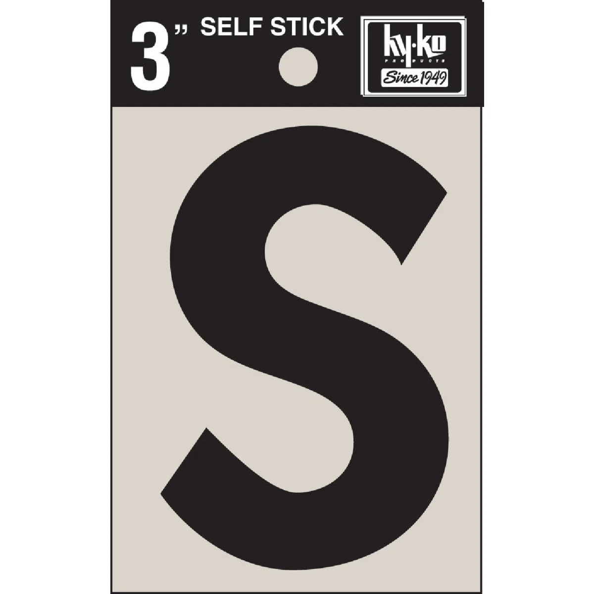 Recyclable Hy-Ko Vinyl 3 In. Non-Reflective Adhesive Letter S Verified