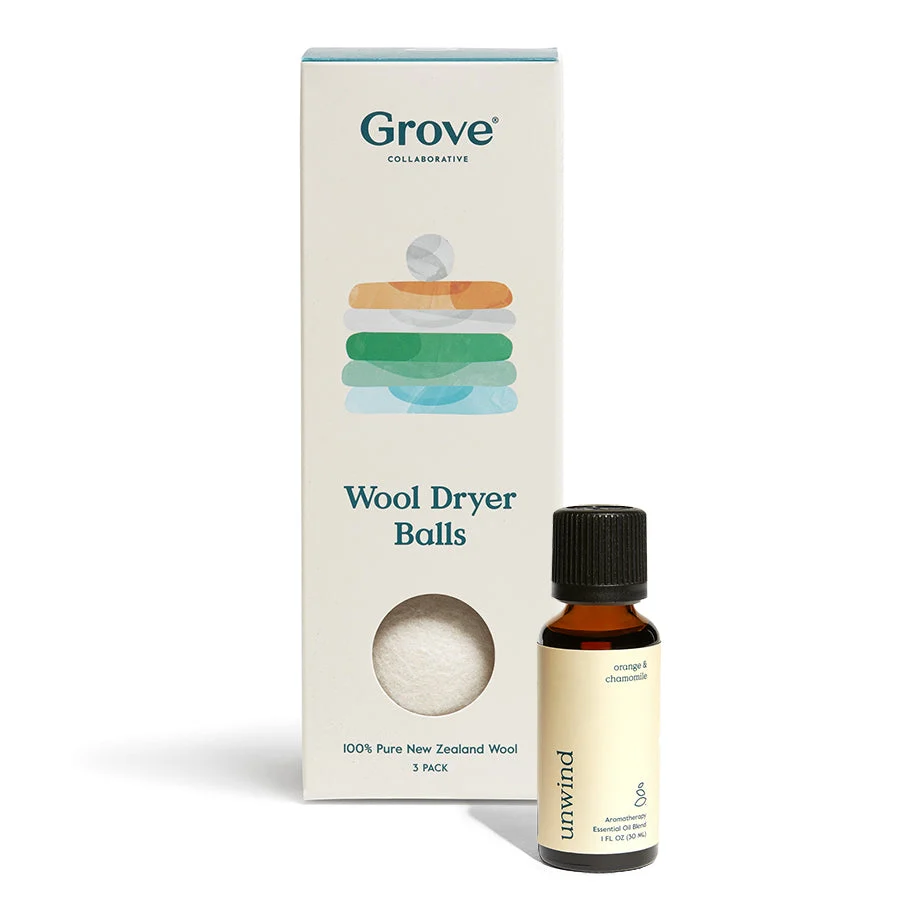 Enhanced Grove Co. Wool Dryer Balls Unwind Essential Oil Blend Classic