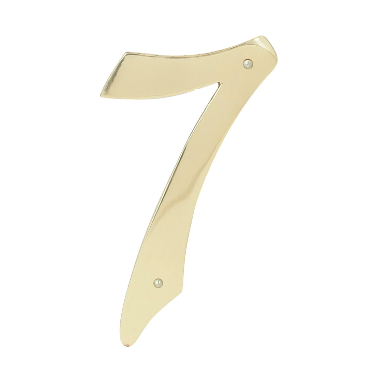 Relaxed Hy-Ko 4 In. Polished Brass House Number Seven Functional
