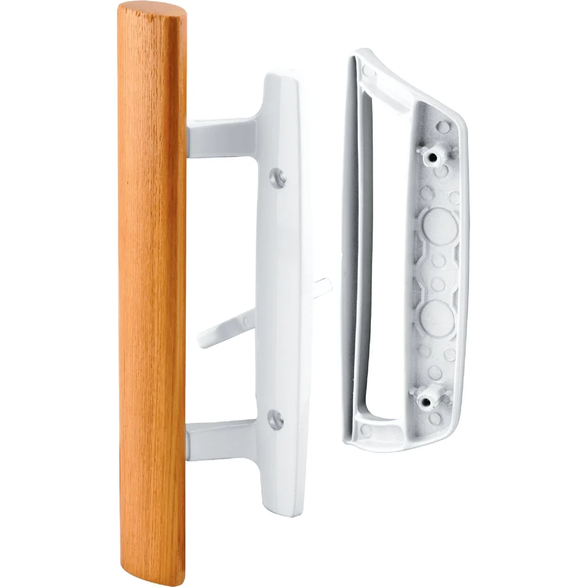 Verified Prime-Line White Mortise Style Outside Sliding Door Handle Set Minimalist