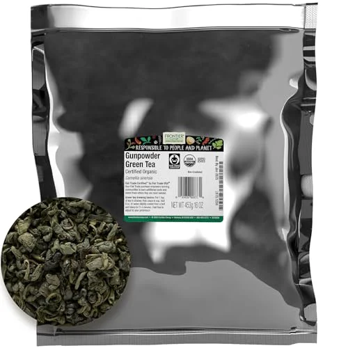 High-Grade Organic Gunpowder Green Tea Leaves 16 Ounce Smooth