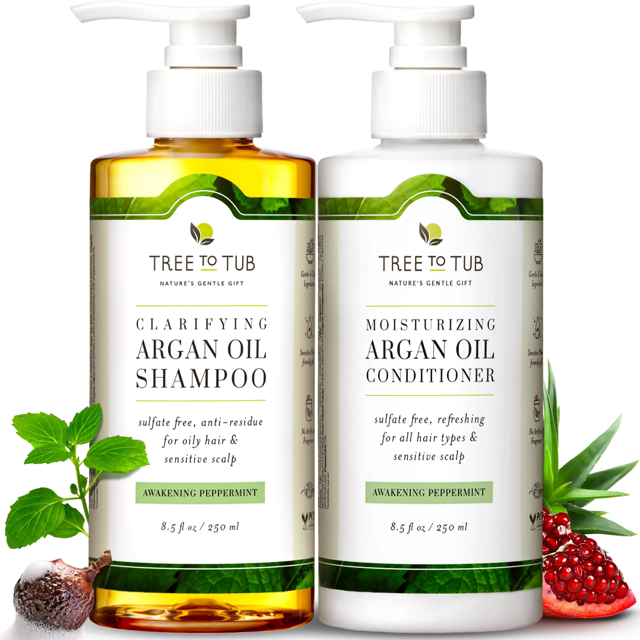 Fine Tree To Tub Peppermint Tea Tree Shampoo and Conditioner for Oily Hair High-Performance