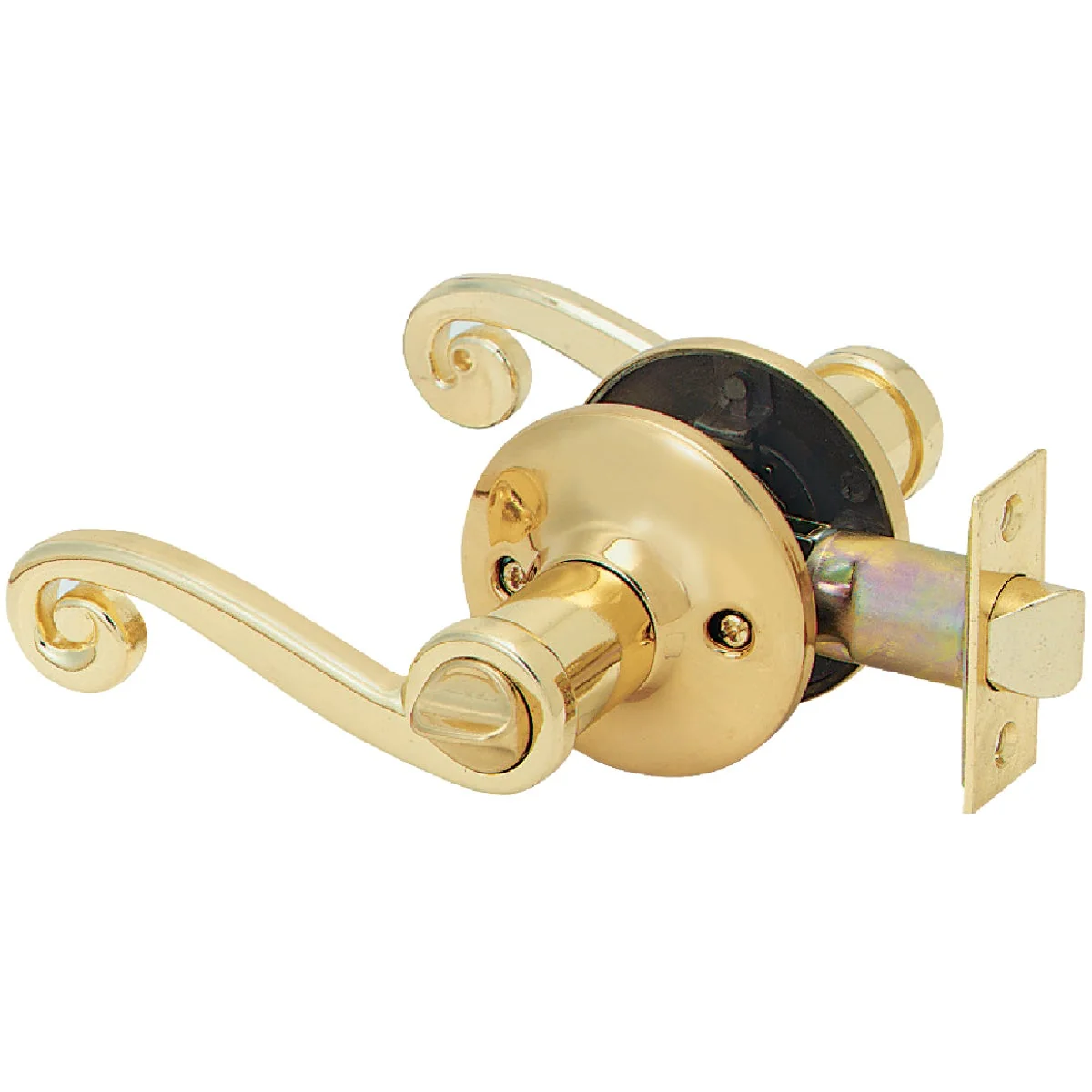 Exceptional Steel Pro Polished Brass Scroll Privacy Door Lever Pure