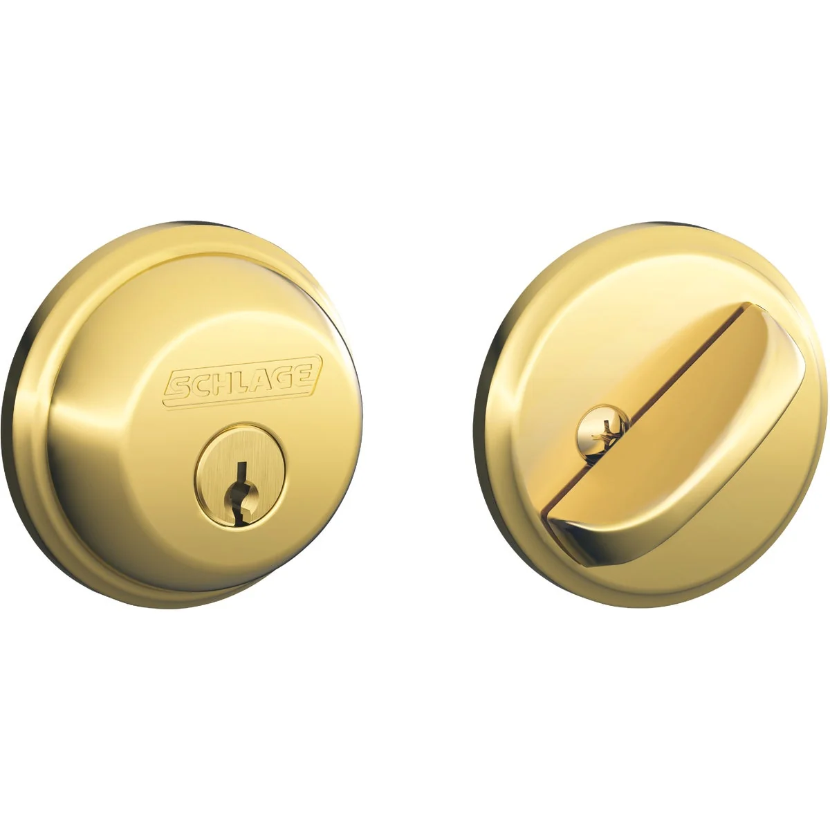 Flexible Schlage Bright Brass Maximum Security Single Cylinder Deadbolt Certified