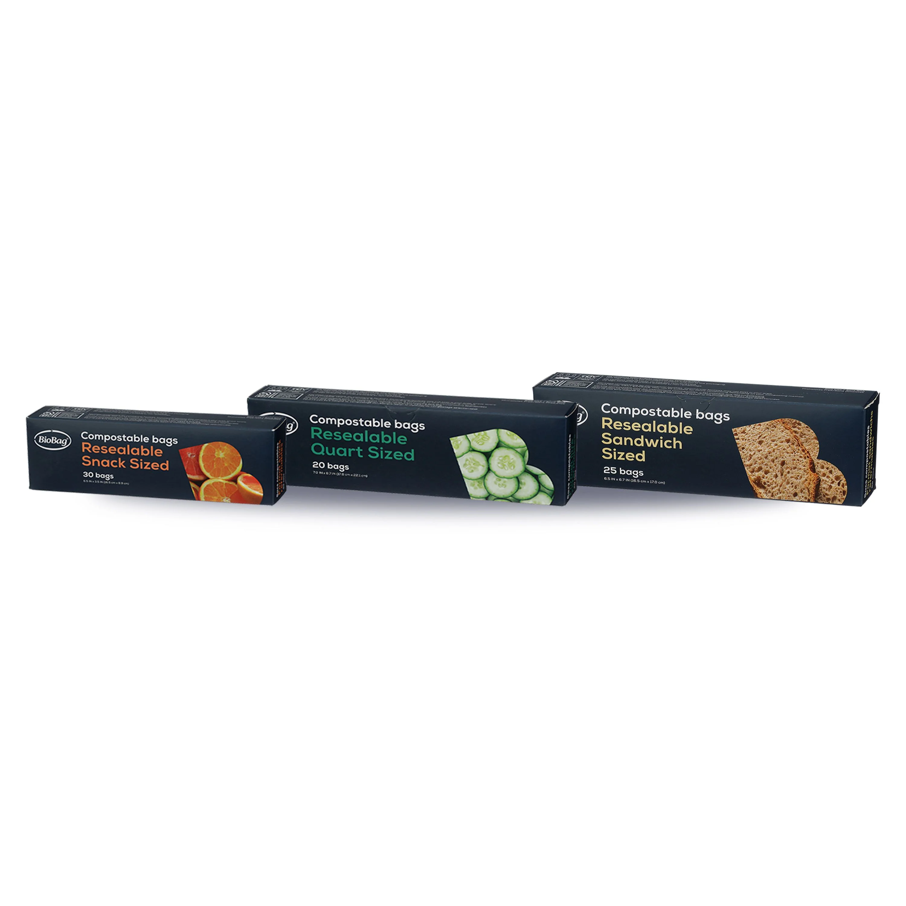 Versatile BioBag Resealable Food Storage Bag Set Organic