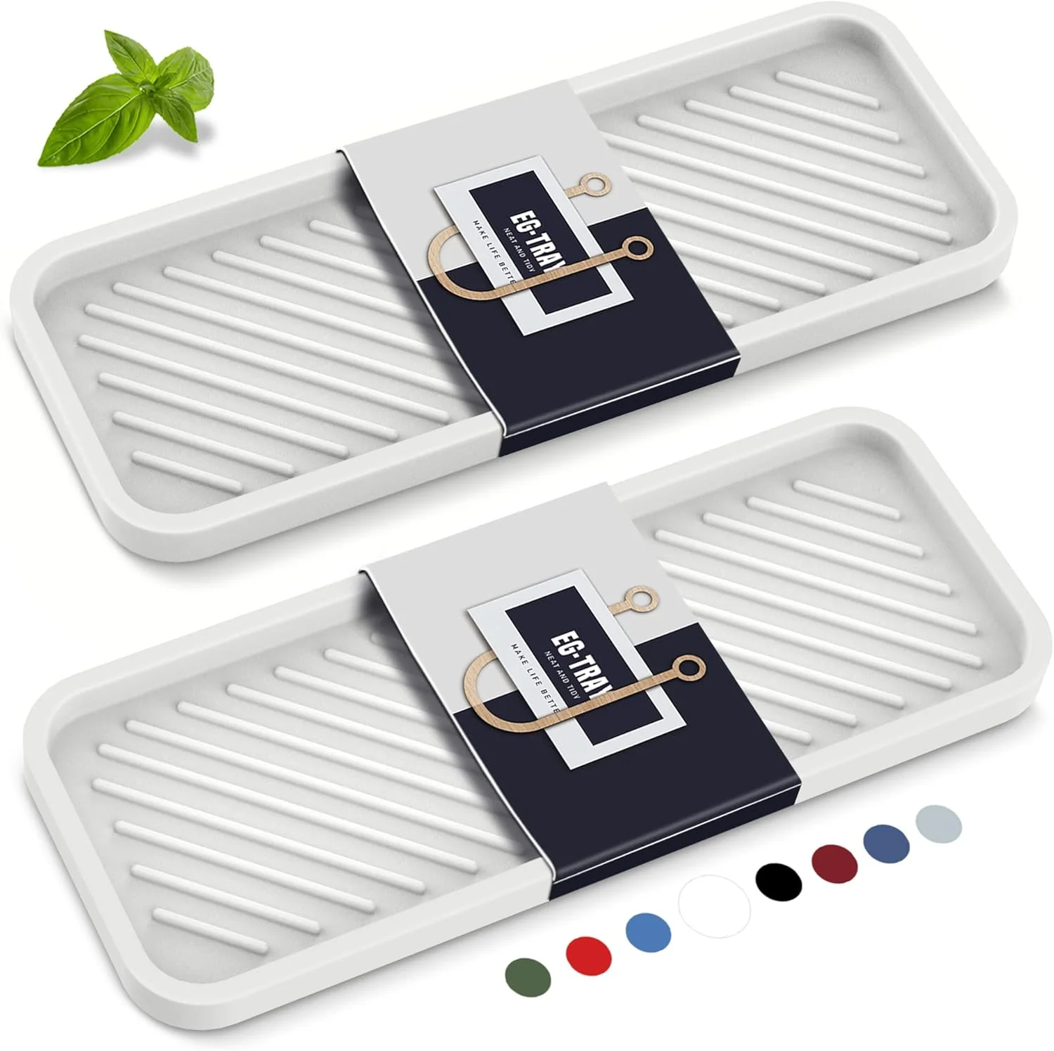 Comfortable EG-SIPRO Kitchen Sink Organizer Tray Sponge Holder for Kitchen Sink Bathroom Counter Tray Sponge Caddy Silicone Soap Holder for Soap dispenser Detailed