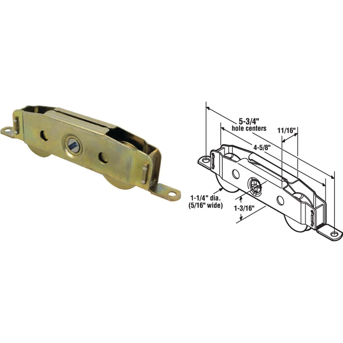 First-Class Prime-Line 1-1 4 In. Dia. x 5-5 8 In. L. Tandem Steel Patio Sliding Door Roller with Housing Assembly Effective