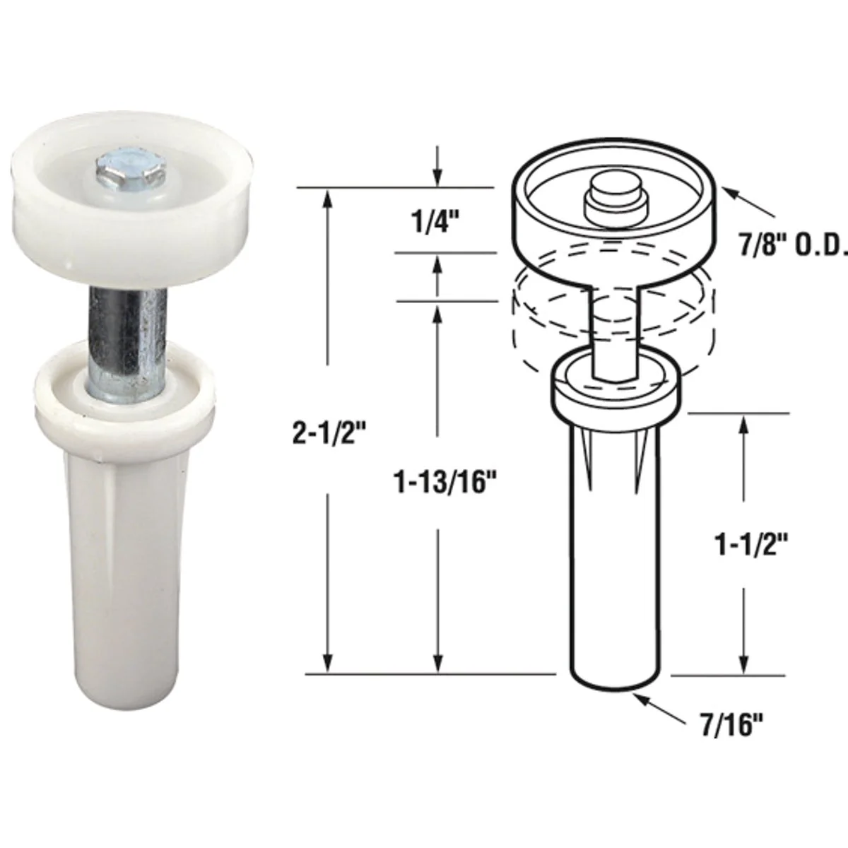 Powerful Prime-Line Nylon Base Bifold Door Top Roller Guide 2 Count High-Grade
